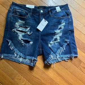 Judy blue tulip distressed shorts